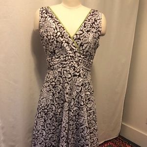 Robbie Bee brown/white cotton dress 12P EUC